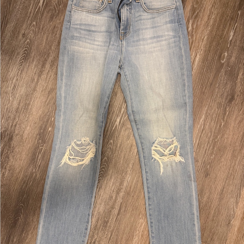 L'AGENCE Light Blue Distressed Skinny Jeans